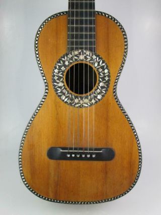 French 19th Century Parlour Guitar By J.  T.  L Jerome Thibouville Lamy Paris 1870