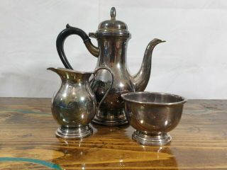 Walker And Hall Coffee Pot Set / Tea Set.  Silver - Plated.  Sheffield.  Quality