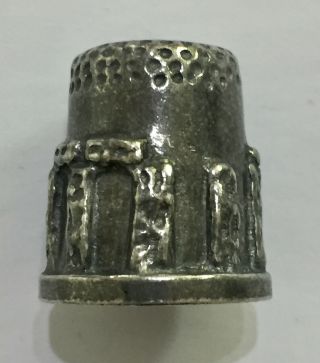 Collectable Vintage Pewter Thimble Stonehenge 3000 Bc To 2000 Bc Stone Circle