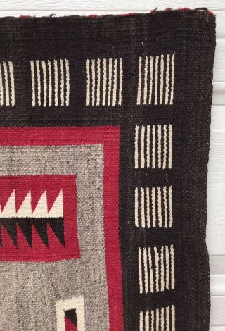 Large Antique Navajo Early Storm 1910 Native American Chiefs Blanket Rug 74 x 49 2