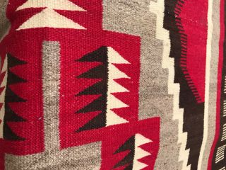 Large Antique Navajo Early Storm 1910 Native American Chiefs Blanket Rug 74 x 49 4