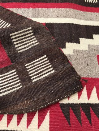 Large Antique Navajo Early Storm 1910 Native American Chiefs Blanket Rug 74 x 49 6