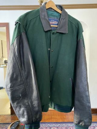 Vintage (never Worn) Leather & Wool Varsity Xl Letterman Jacket,  Varsity Brand