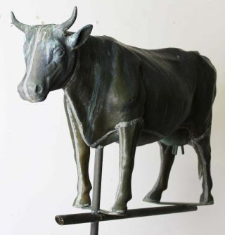 ANTIQUE AMERICAN FULL BODIED COW WEATHERVANE WEATHER VANE CIRCA 1890 3
