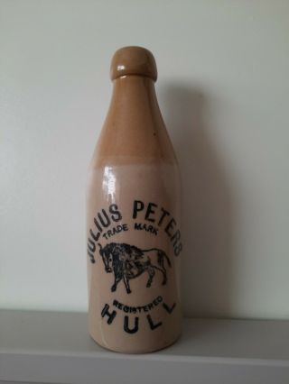 Antique Stoneware Ginger Beer Bottle - Julius Peters Hull