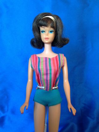 Vintage Barbie American Girl Sidepart Brunette