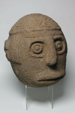 Large Pre Columbian Costa Rican Anthropomorphic Effigy Trophy Head