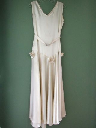 1931 Satin Wedding Gown With Bridal Diary Provenance