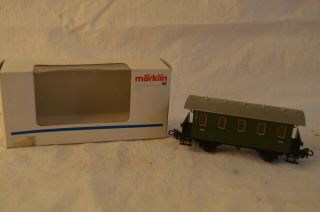 Vintage Marklin Train Ho Guage Provincial Passenger Car Green 4039 W/box German