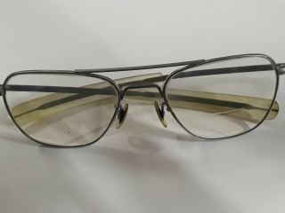 Vintage Randolph Eng Usa Pilot Aviator Eyeglasses With Case 5 1/2 " 2