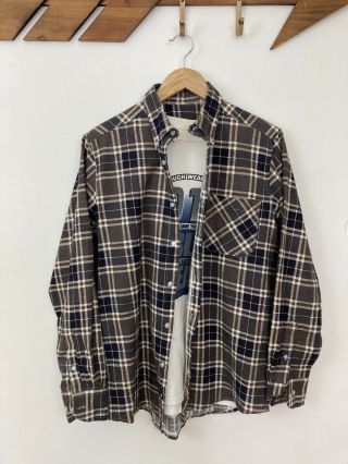 90s Vintage Flannel Check Shirt.  Brushed Cotton.  M.  Unisex.  Grunge.  Skate