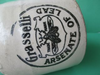 Antique Poison Pottery Crock With Bail&lid Grasseli Arsenate Of Lead Circa 1880