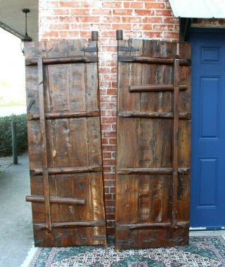 Antique Chinese Teak Wood Door With Iron 6