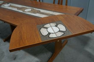 Danish Modern 70s Teak Tile Dining Table 102 
