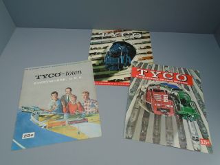 3 Vintage 1962 - 1964 Tyco Town Ho Train & Slot Car Catalogs