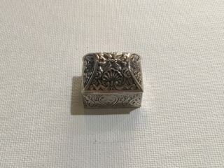 Vintage Sterling Silver 925 Pill Trinket Box Trunk Chess Repousse