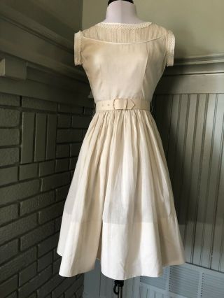 1950s Sears Young Junior Cotton Day Dress With Belt