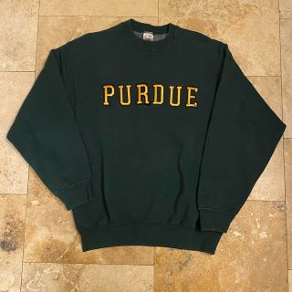 Vintage Purdue University College Spell Out Pullover Sweatshirt 90s Size Large