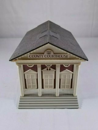 Ahm Ho Scale Lighted 2 Story County Court House Building Pre - Built Model Train
