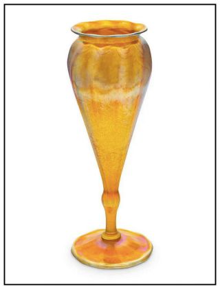 Louis Comfort Tiffany Hand Blown Favrile Glass Floriform Vase Antique