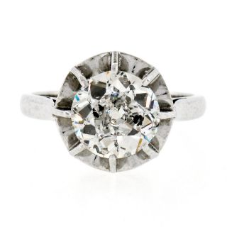 Antique Art Deco Platinum 2.  05ct Gia Old European Cut Diamond Engagement Ring