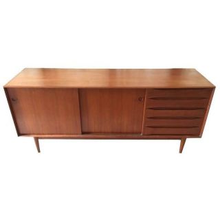 Johannes Aasbjerg Teak Credenza With Exposed Dovetail Case - Hans Wegner Style