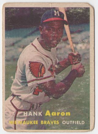 1957 Topps 20 Hank Aaron Milwaukee Braves. ,  But Cool For A Collector