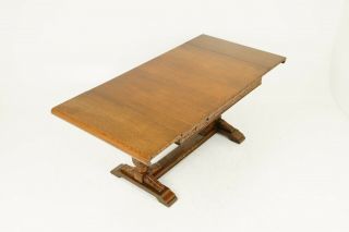 Antique Oak Refectory Table,  Draw Leaf Table,  Extendable,  Scotland 1930,  B1709C 3