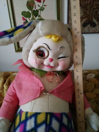 Vtg 1950s Rare Rushton Easter Bunny Rabbit Rubber Face 24 