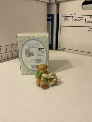Cherished Teddies 111890 Sparkling Hearts “august” Mini Figurine (gb44) Box