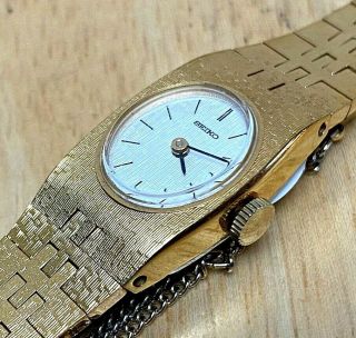Vintage Seiko 1100 - 5529 Lady Gold Tone Hand - Wind Mechanical Watch Hours