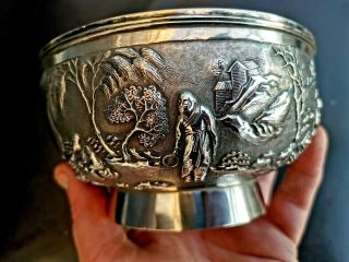 Antique Chinese Silver Export Bowl - Wo Ching - Shanghai - Lovely