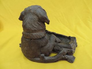 19th Century Large Black Forest Carved Dog Inkwell & Pen Stand 6