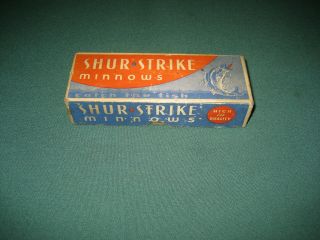 Vintage Shur Strike Minnows Box For No.  Bbo - 2 Lure Empty Box