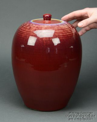 Chinese Sang De Boeuf,  Langyao,  Oxblood Glaze Covered Jar,  19th Century