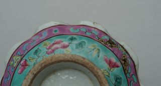 Chinese Peranakan / Nyonya Straits Turquoise and Pink Offering Dish,  late 19th C 5