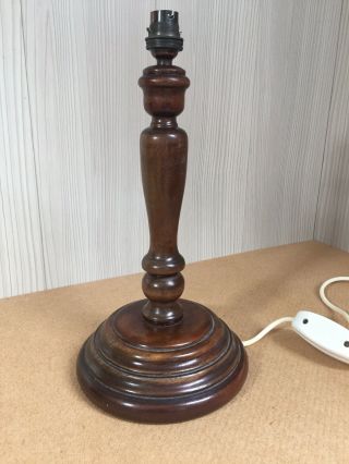 Wooden Table Lamp Stand Base Desk Bedside Vintage 14 " Large.