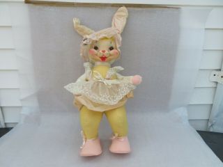 Vintage Rushton Star Creation Rabbit Doll Plush Toy Rubber Face 26 " Bunny Rare