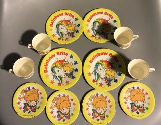1983 Rainbow Brite Vintage Tin Tea Plates 12pcs Set Hallmark Kids Child 80s
