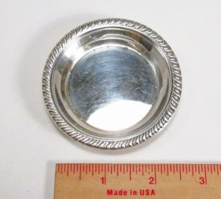 One Vintage 1940s M Fred Hirsch Co.  Usa Sterling Silver Butter Pat Nut Tray Dish