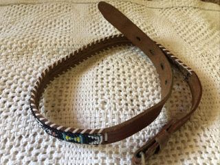 Vintage Native American Indian Beaded Leather Belt - Child - Approx 24”