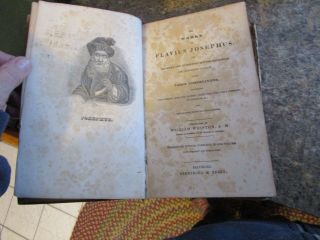 Antique Of Flavius Josephus Leather Book Jewish History - Llot
