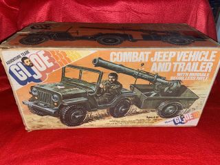Vintage Gi Joe Adventure Team Combat Jeep And Trailer Box Ultra Rare Late Issue