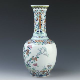 Antique Chinese Doucai Porcelain Vase with Flower and Bird 2
