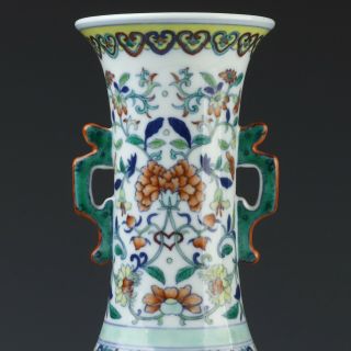 Antique Chinese Doucai Porcelain Vase with Flower and Bird 6