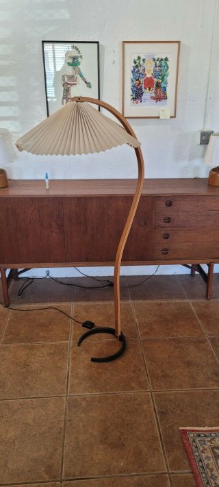 Vintage Mads Caprani Danish Teak Bentwood Floor Lamp Mid Century Modern