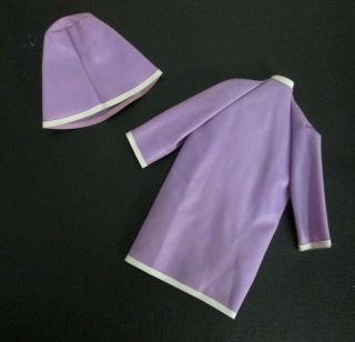 Vintage Barbie CLONE: Maddie Mod Slick Chick Purple Raincoat & Hood Hat 2