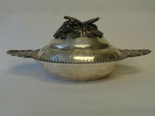 Russian Antique 84 Silver Tureen,  Circa Unknown.  1078 Grams.  Length 13 Inches