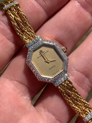 Vintage Baume & Mercier Geneve Wristwatch Solid 18k Gold Swiss Made 6 " 25 Gr