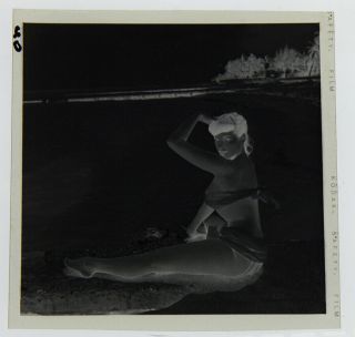 Bettie Page 1954 Camera Negative Bunny Yeager Photograph Sultry Pose NR 3